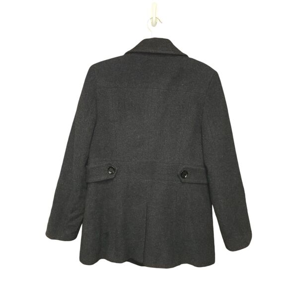 Calvin Klein Womens Size 8 Coat Black Wool Blend Double Breasted Peacoat Trench - Picture 3 of 12